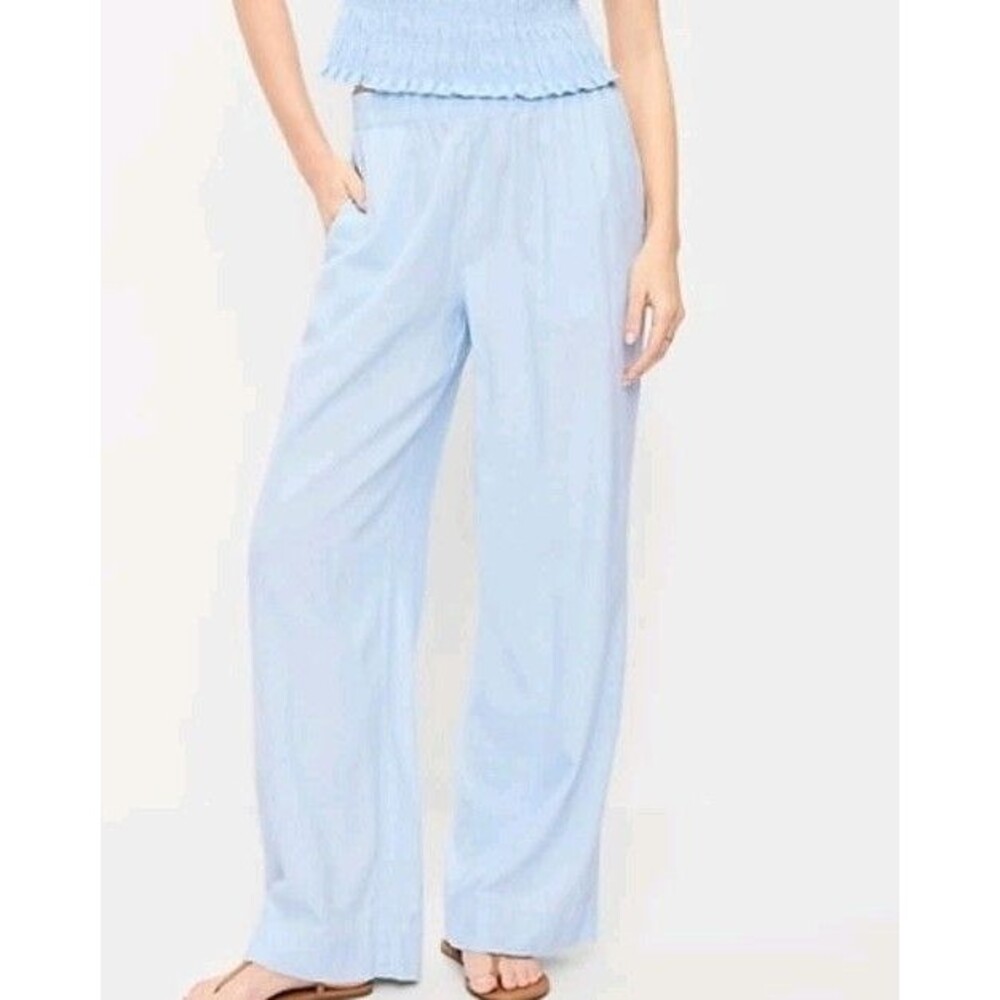 NWT Women's Old Navy High Waist Linen Blend Pull-On Super Wide Leg Pants Size 4X